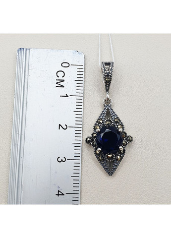 Кулон срібний з сапфіром та марказитом 2,78 г No Brand (369736885)