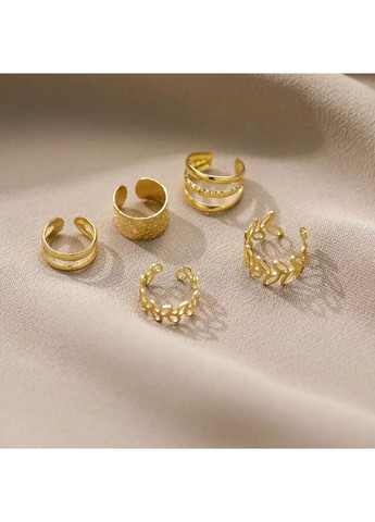 Набір сережки-кафи Золотий листок No Brand (314801122)