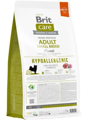 Корм для собак малых пород Dog Hypoallergenic Adult Small Breed гипоаллергенный с ягненком 7 кг (8595602566150) Brit Care (387615687)
