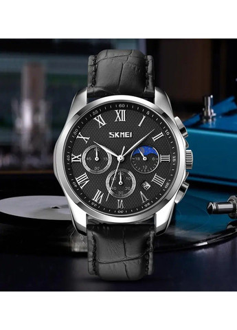Часы мужские наручные классические 9260 (Серебристые с черным циферблатом) Skmei (314483212)