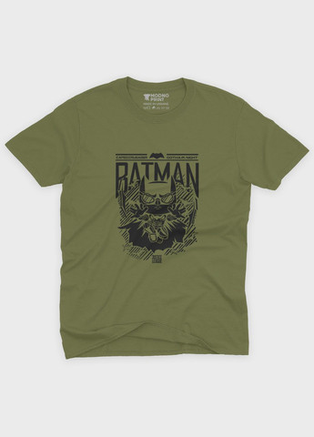 Хаки (оливковая) мужская футболка с принтом супергероя - бэтмен (ts001-1-hgr-006-003-041) Modno