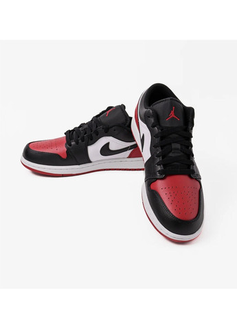 Чорні кросівки чоловічі 1 low black/red 553558-161 Air Jordan