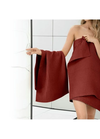 Рушник вафельний 50x70 Ruby Greek Waffle (4822052431931) Cosas однотонний бордовий