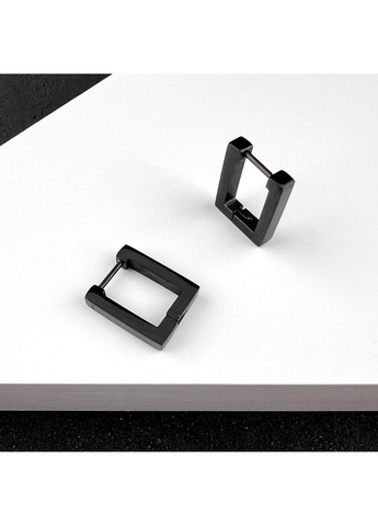 Сережки з емаллю із медичної сталі прямокутної форми ES-306 No Brand (299330548)