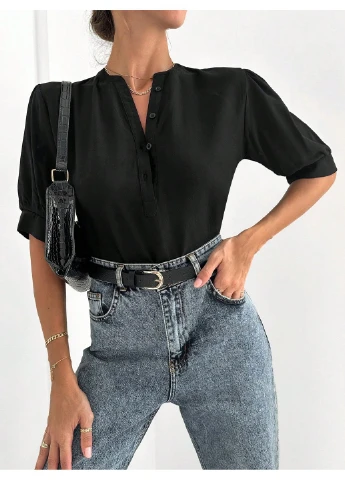 Чорна блуза SHEIN