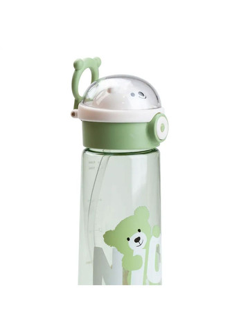 Пляшка для води 620 мл з трубочкою багаторазова Зелена HP17300GR Happy Life (365746908)