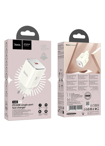 МЗП N43 Vista single port PD30W charger(EU) White Hoco (316455843)