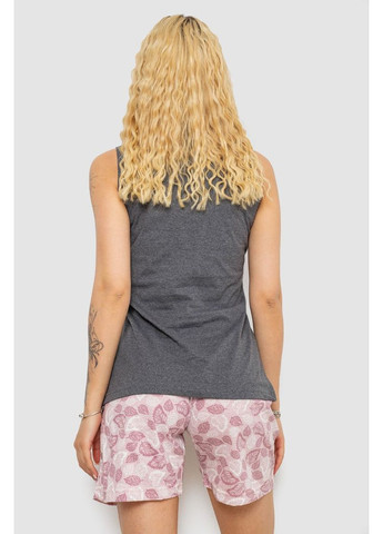 Сіра всесезон піжама жіноча з принтом, колір сірий, 243r9624 Fawn