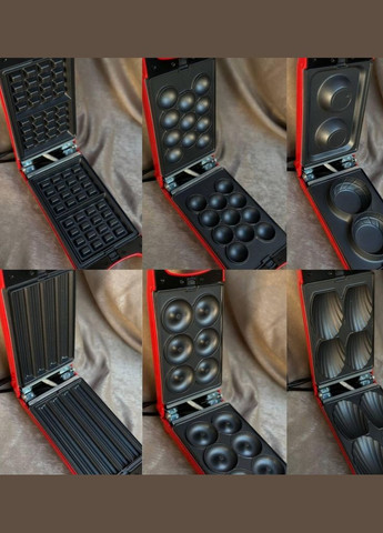 Мультипекар SK-BBQ-836 з антипригарним покриттям 6в1 700 Вт червоний Sokany (346494073)