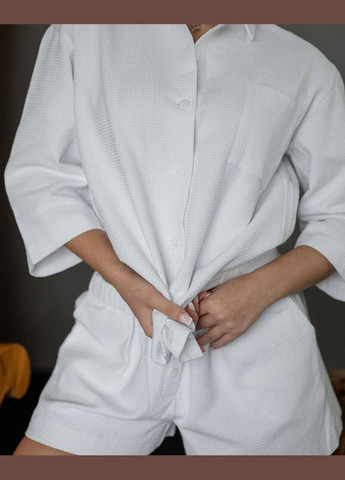 Белая женский пижамный костюм двойка valentina цвет белый р.l 450187 New Trend