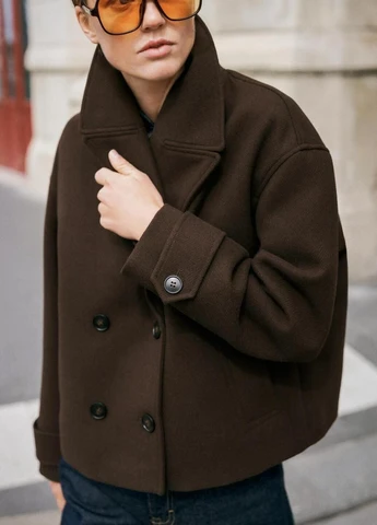 Коричневое демисезонное Пальто Zara