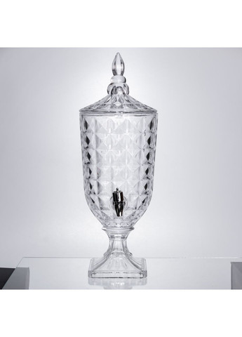 Лимонадниця скляна з краном 3 л для напоїв на свята та повсякденне використання прозора для сервірування Yiwu (370432274)