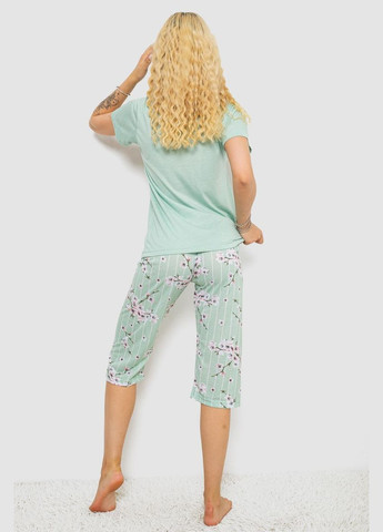 Мятная пижама женская с принтом Le'Maries 243R10279
