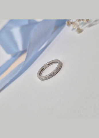 Серебряное Кольцо Двухстороннее с Белыми камнями размер серебро 925 пробы Родированное 1421 2.20г No Brand (313103499)