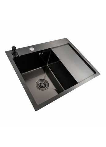Кухонна мийка CM 58*48 L чорна PVD Handmade (круглий сифон 3,0/0,8) Valeso (365877827)