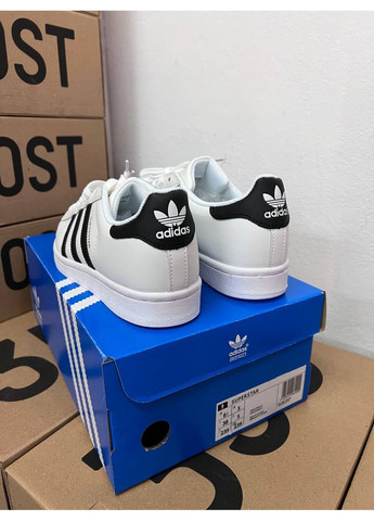 Белые демисезонные кроссовки мужские adidas superstar white адидас суперстар No Brand