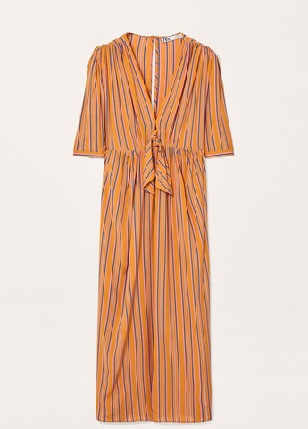 Помаранчева повсякденний сукня Zara в смужку