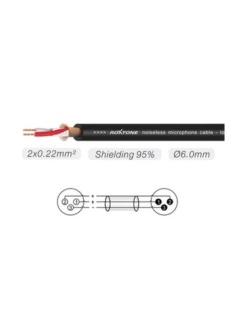 Мікрофонний кабель балансний XLR Male — XLR Female MMX-X600-L3 3м ROXTONE (385408249)