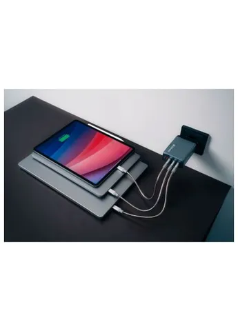 Зарядний пристрій GaN 240 W 4 ports (USB-C-140 W,USB-C-100 W,USB-C-65 W /USB-A -3.0) (32205) Verbatim GaN 240 W 4 ports (USB-C-140 W, USB-C-100 W, USB-C-6 (370020292)