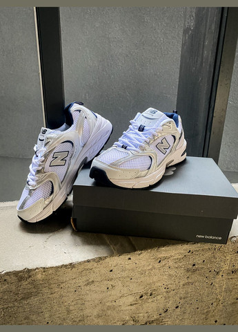 Білі Осінні кросівки чоловічі і жіночі new balance 530 white gray | нью беланс 530 білі сірі No Brand