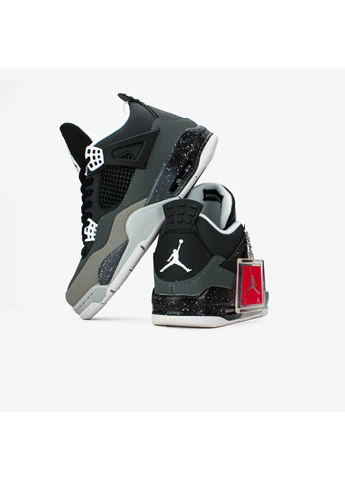 Сірі кросівки чоловічі nike air jordan 4 retro "fear pack" | найк аір джордан 4 ретро сірі демісезон No Brand