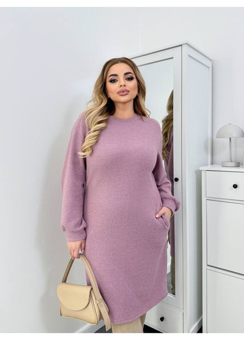 Розово-лиловое женское платье из ангоры Osoblyva