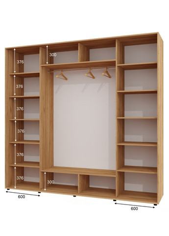 Шафа-купе тридверна 240*60*250 см Дуб крафт золотий 3 двері ДСП ШК-05 Алекса (360479296)