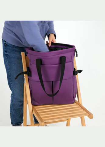 Женский шопер-рюкзак, кросс-боди фиолетовый из экокожи ToBeYou shoperbag (284725584)