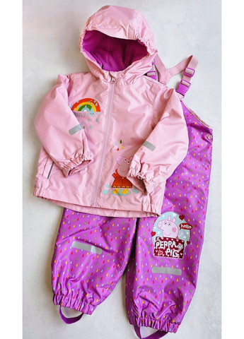 Дождевик детский костюм на флисе для девочек Peppa Pig Куртка та Напівкомбінезон (371282133)