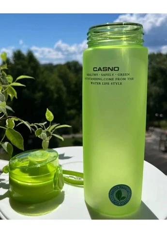 Пляшка для води пластик 650 мл зелена Casno (387354774)