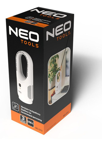 Вентилятор настільний акумуляторний, 345мм, 2200 мАг, білий Neo Tools (360398474)