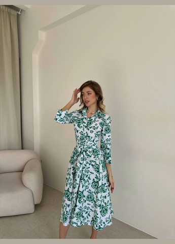 Зеленое женское платье длины меди Украина