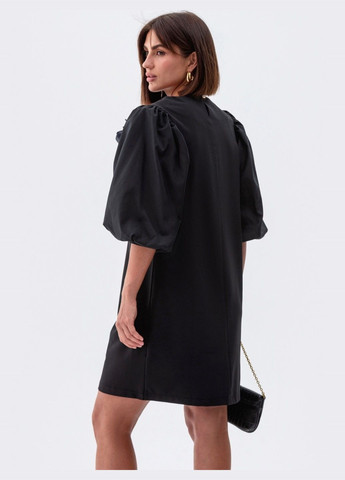 Черное кэжуал платье свободного кроя чёрное Dressa однотонное