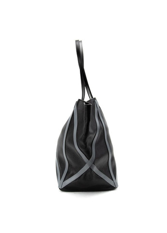 Жіноча містка класична сумка шопер на плече з натуральної шкіри флотар з акцентними сірими швами повсякденна RoyalBag CH-4835AG-FL (362379468)