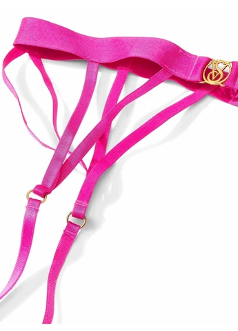Розовый демисезонный комплект (бюстгальтер, пояс для чулок) Victoria's Secret