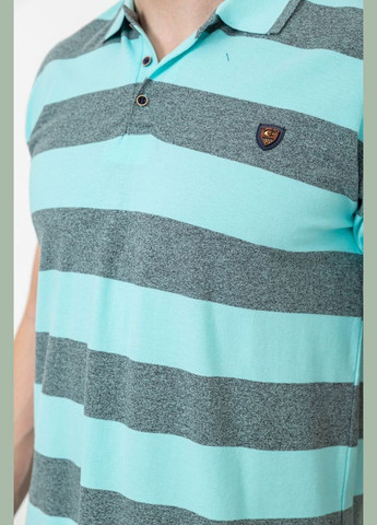 Бірюзова поло чоловіче в смужку 214r6187 з коротким рукавом Ager