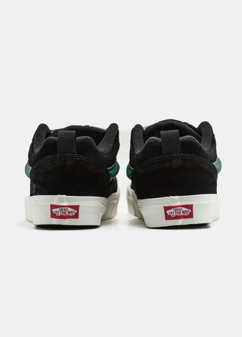 Чорні Осінні кросівки чоловічі vans knu skool black green | ванс кну скул чорні зелені No Brand