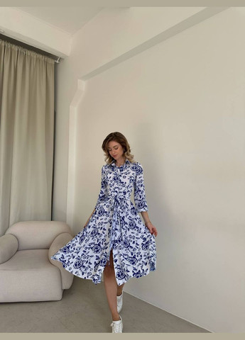 Синее женское платье длины меди Украина