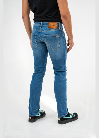 Голубые демисезонные зауженные джинсы мужские 77 SLIM Hugo Boss