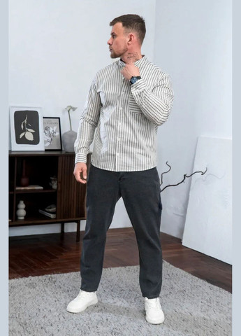 Черная рубашка в полоску Teamv