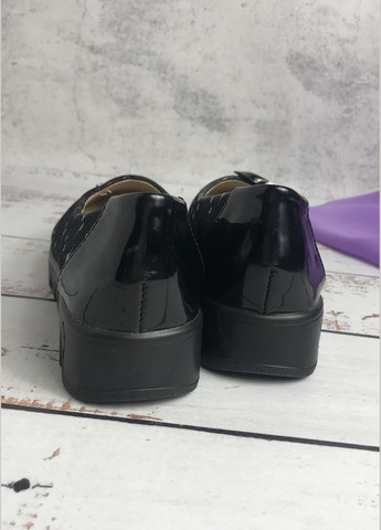 Черные туфли детские для девочки черный (990) на платформе Бабочка