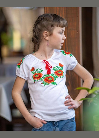 Вышиванка для девочки с коротким рукавом HC (h001-6111-038-22) No Brand (290112693)
