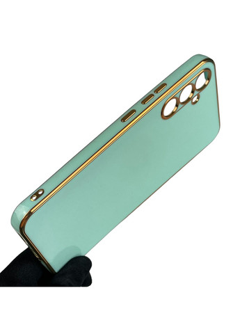 Чохол для Galaxy A34 5G SM-A346E глянсовий із золотою окантовкою із захистом камери на самсунг а34 бірюзовий Samsung (366020857)