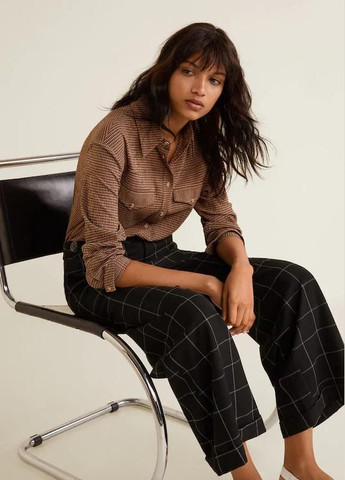 Брюки-кльош в клітку Mango (322301204)