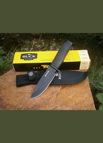 Ніж туристичний Buck 1961 Вlack в чохлі 22 см No Brand (302392644)