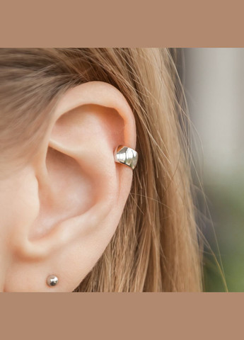 Сережка серебряная кафф единичный Кольцо гладкое на ушко No Brand (333705873)