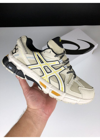 Бежевые с желтым зима-термо женские кроссовки No Brand бежевые зима (313611348)