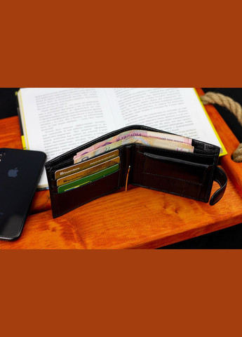 Чорне шкіряне чоловіче портмоне із затискачем для грошей MC-2006H-1 Marco Coverna (341309597)