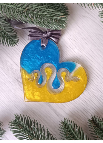 Новогодняя игрушка из эпоксидной смолы ручной работы Змея в сердце Hand Made (365722531)