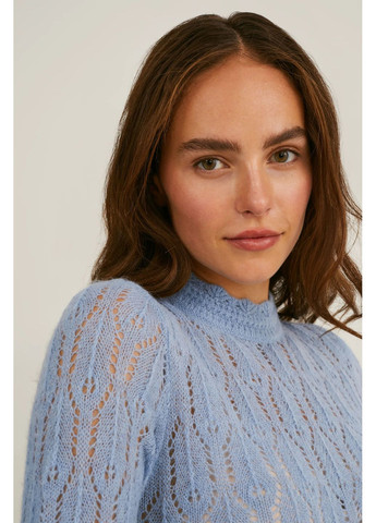 Блакитний демісезонний светр в складі з вовною та альпакою C&A